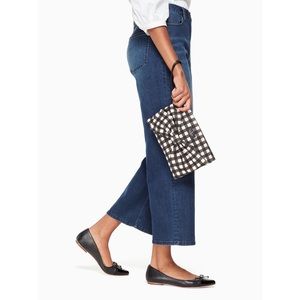 NWT kate spade on purpose black gingham wristlet